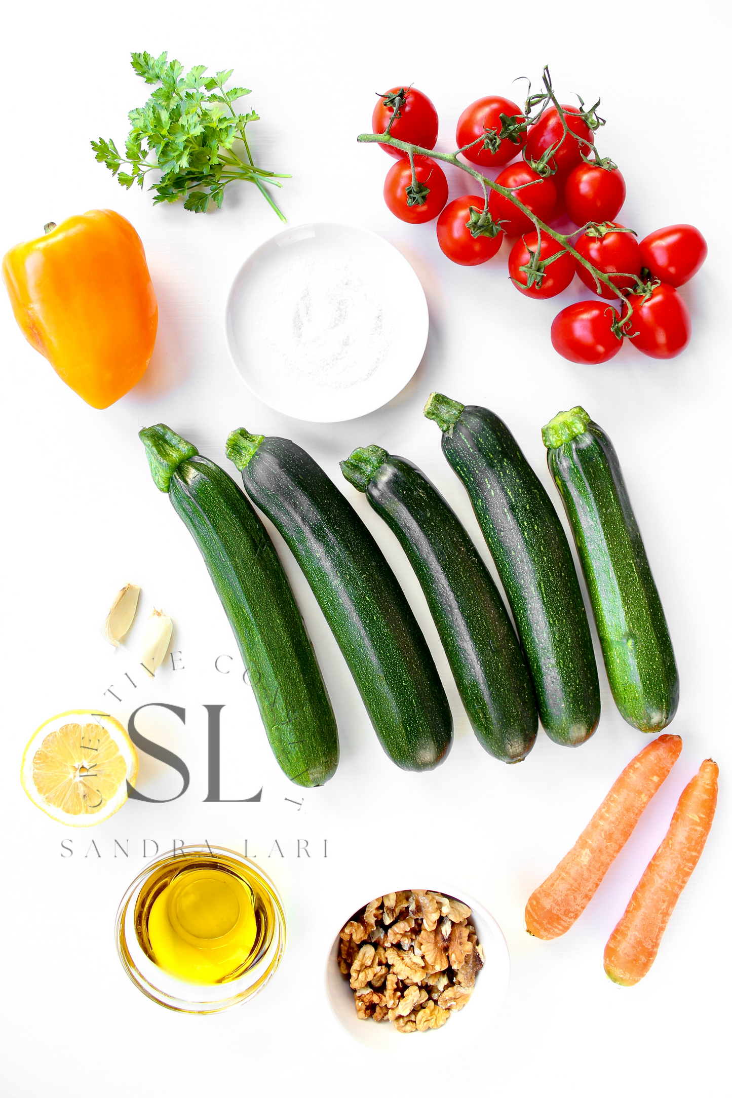 Raw Zucchini Spaghetti Salad - Set 3 of 3