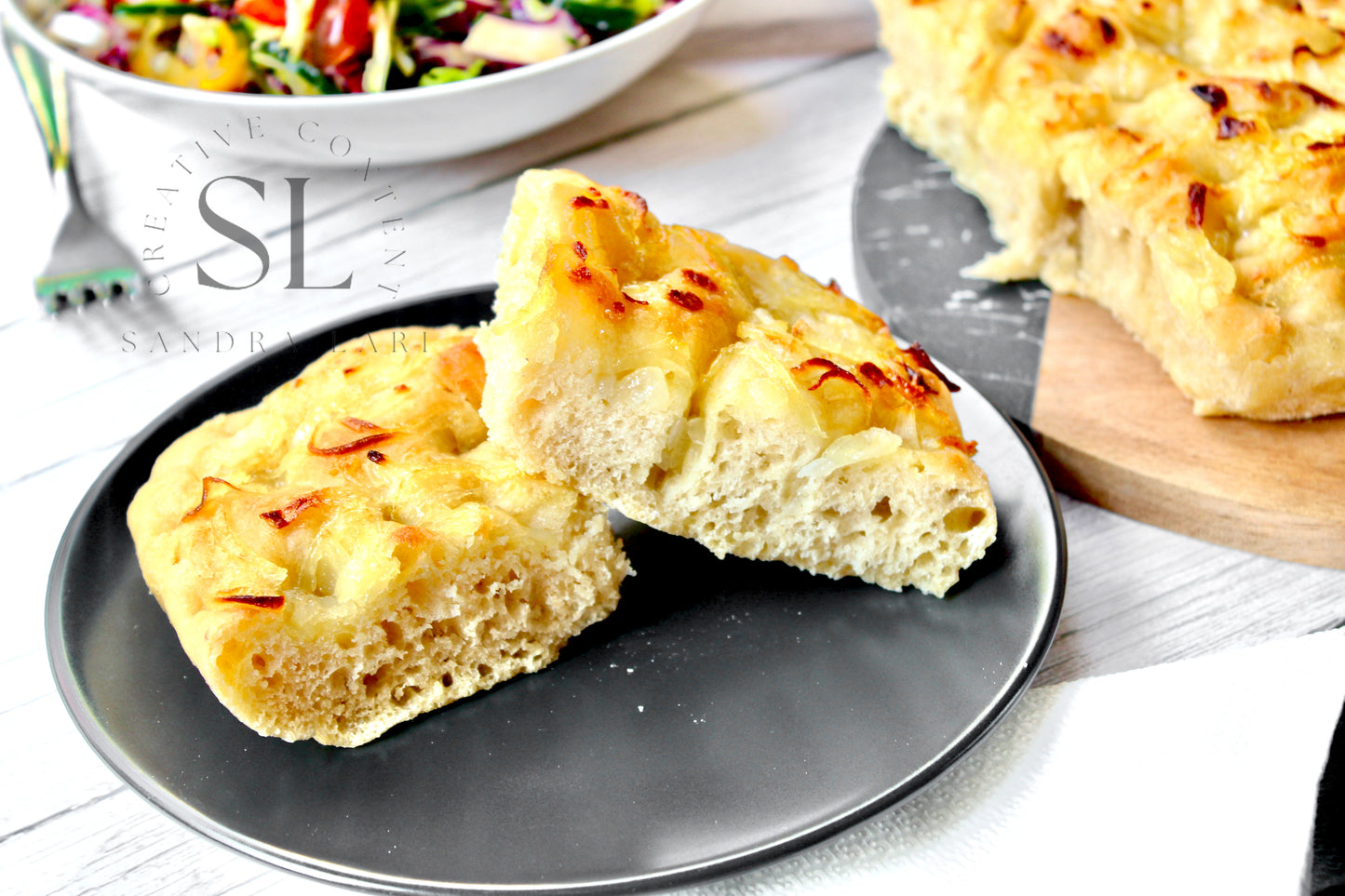 Easy Sourdough Focaccia with Caramelized Onions Set 3 of 3