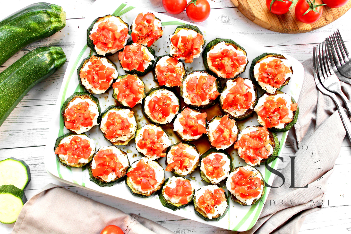 Zucchini Bites with Ricotta Cheese & Tomatoes - Exclusive