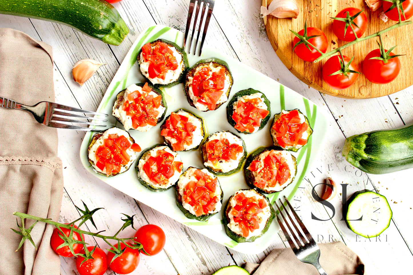 Zucchini Bites with Ricotta Cheese & Tomatoes - Exclusive