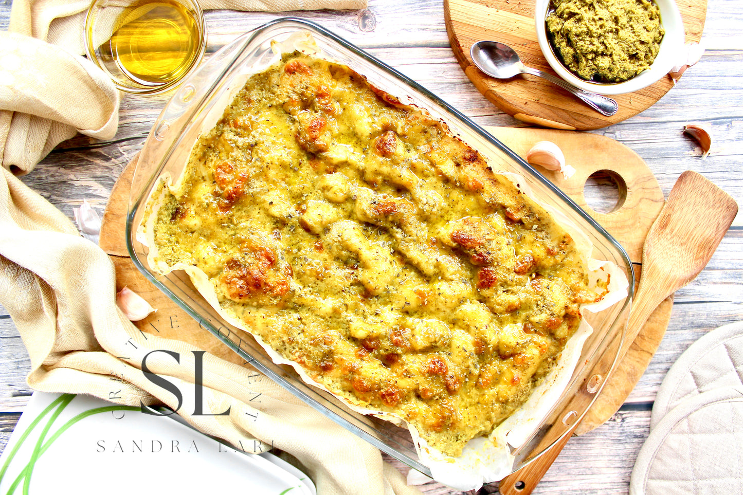 Sourdough Focaccia with Basil Pesto & Mozzarella Cheese - Exclusive