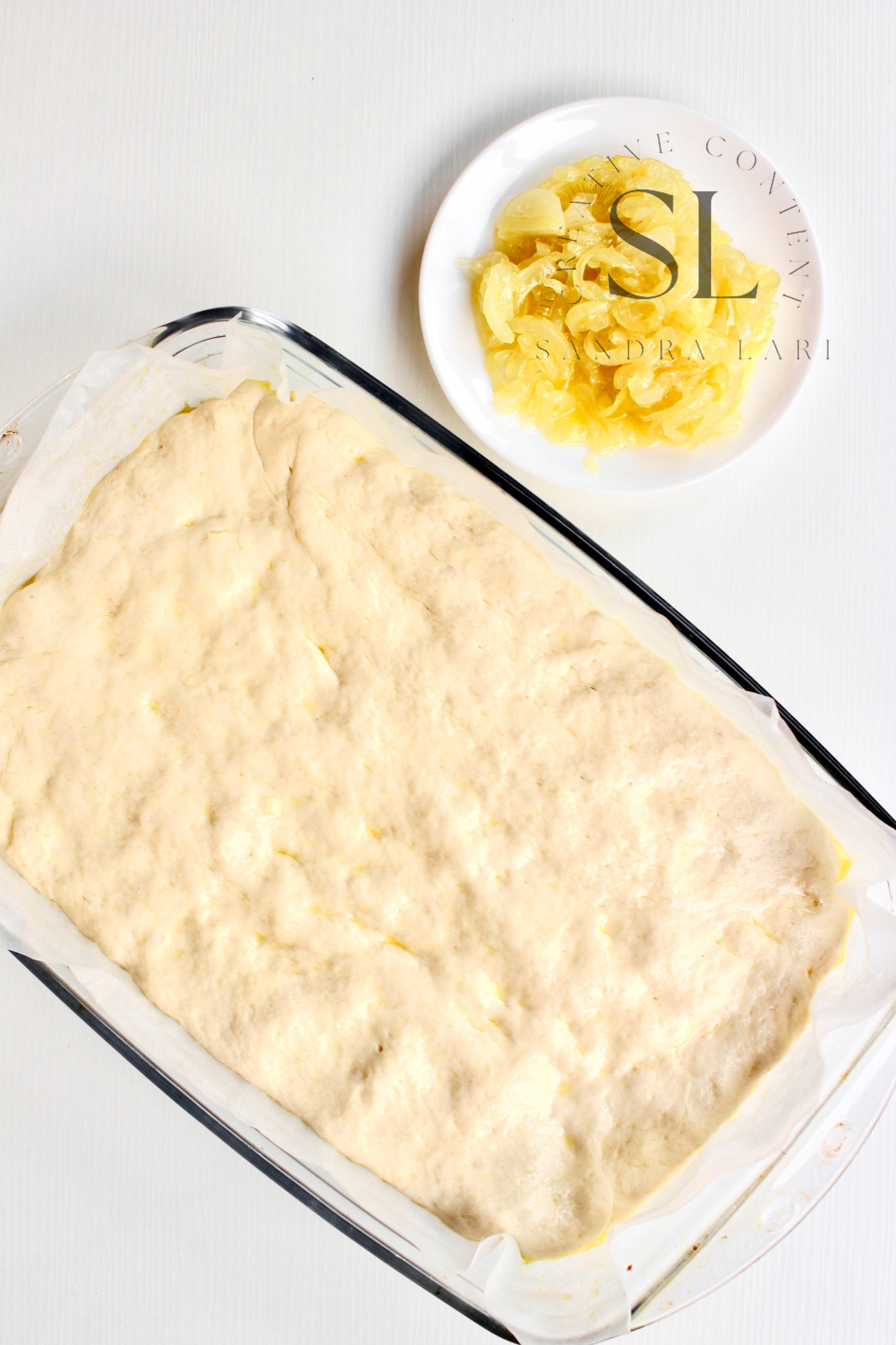 Easy Sourdough Focaccia with Caramelized Onions Set 2 of 3