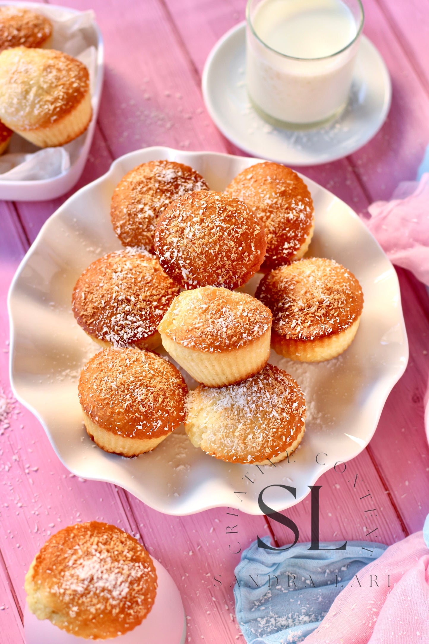 Eggless Coconut Muffins (No Yeast) - Set 3 of 4