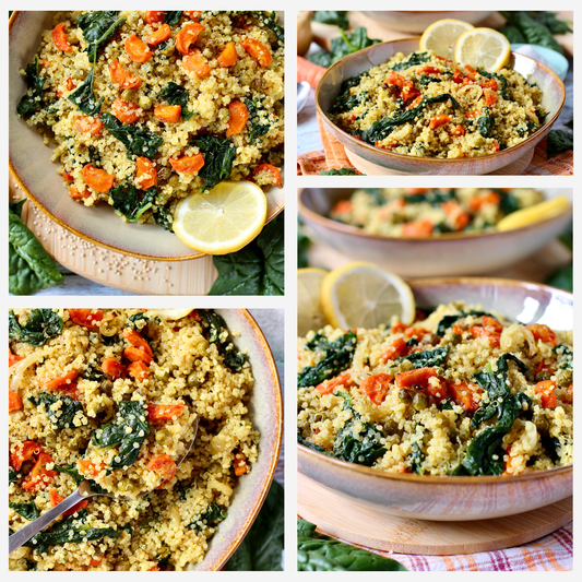 Vegan Roasted Veggies Quinoa Salad with Spinach - Set 2 of 3