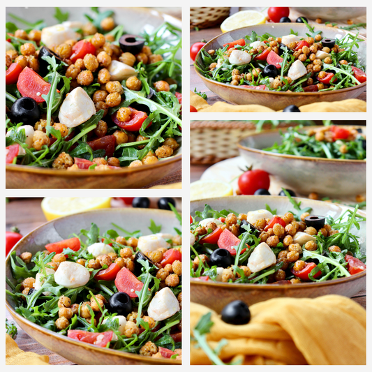 Caprese Arugula Salad with Roasted Chickpeas - Set 2 of 4