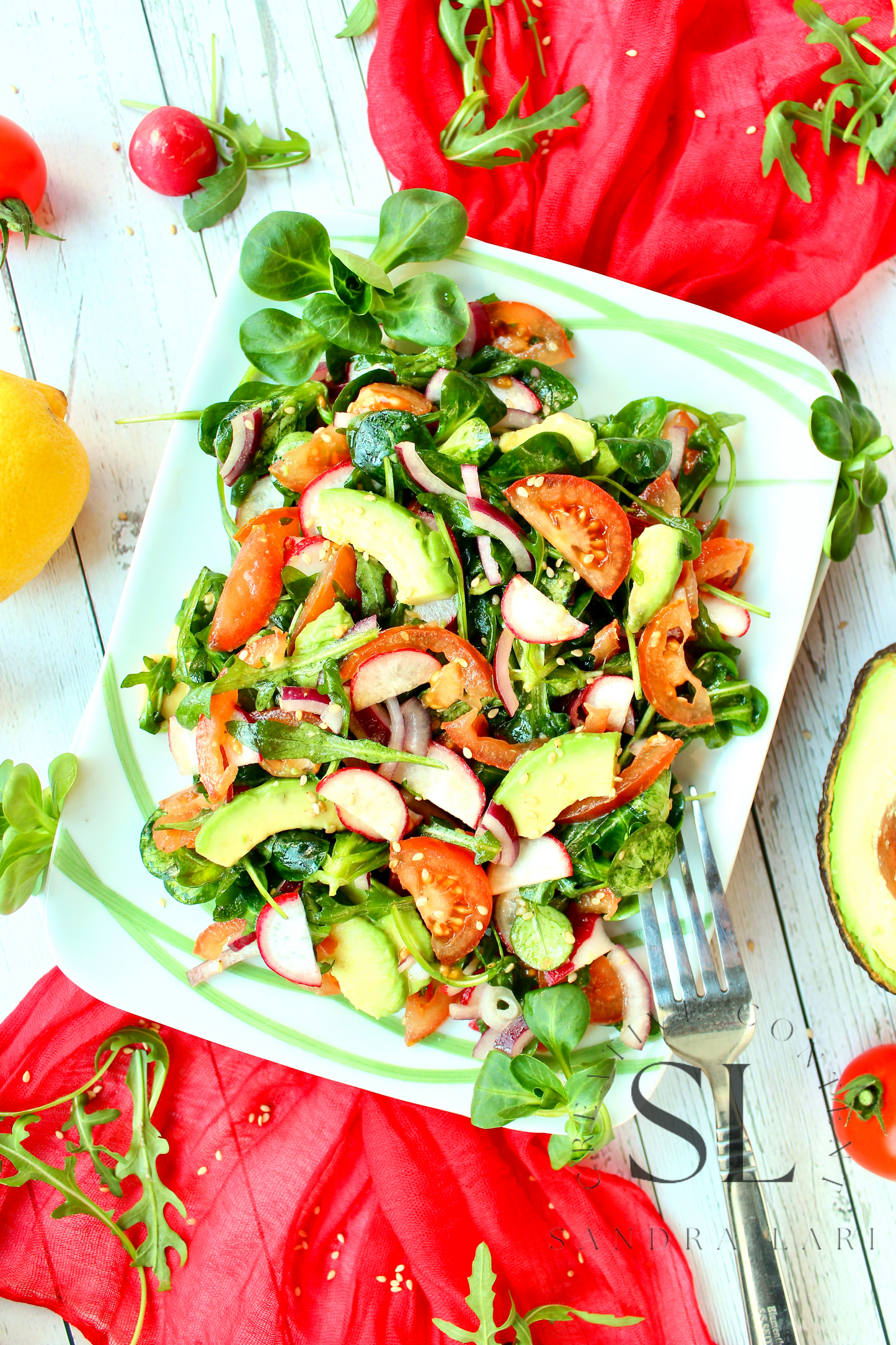 Spring Arugula & Avocado Salad - Set 2 of 3