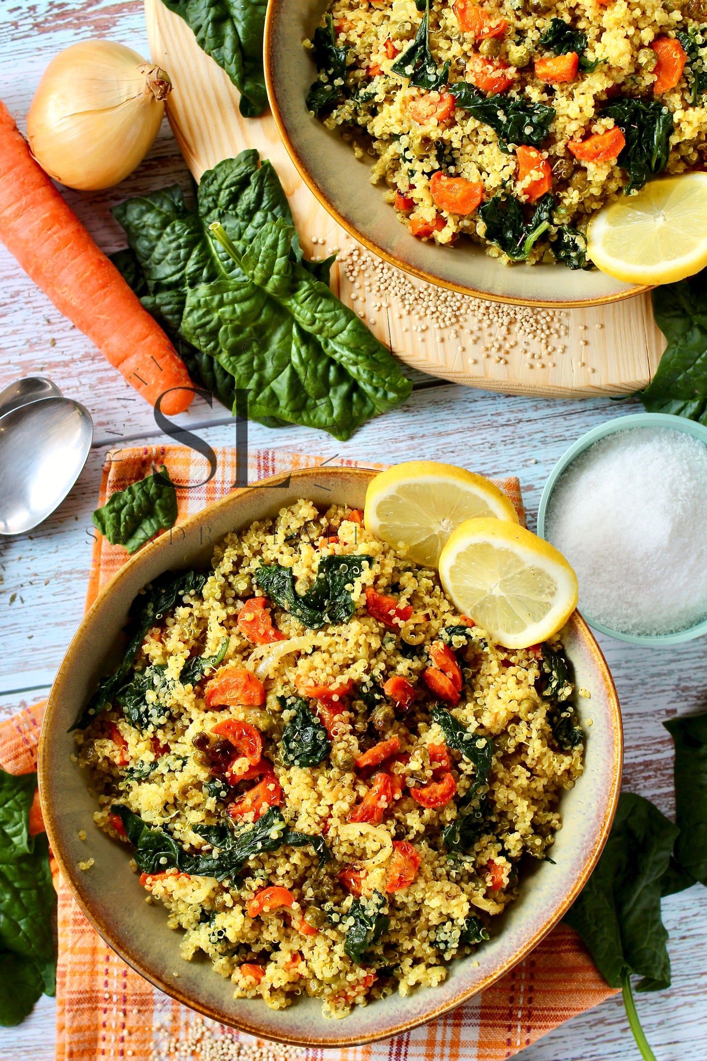 Vegan Roasted Veggies Quinoa Salad with Spinach - Set 2 of 3