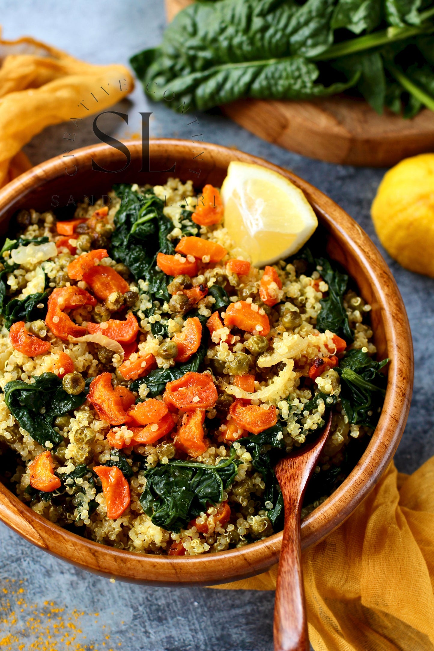 Vegan Roasted Veggies Quinoa Salad with Spinach - Set 1 of 3