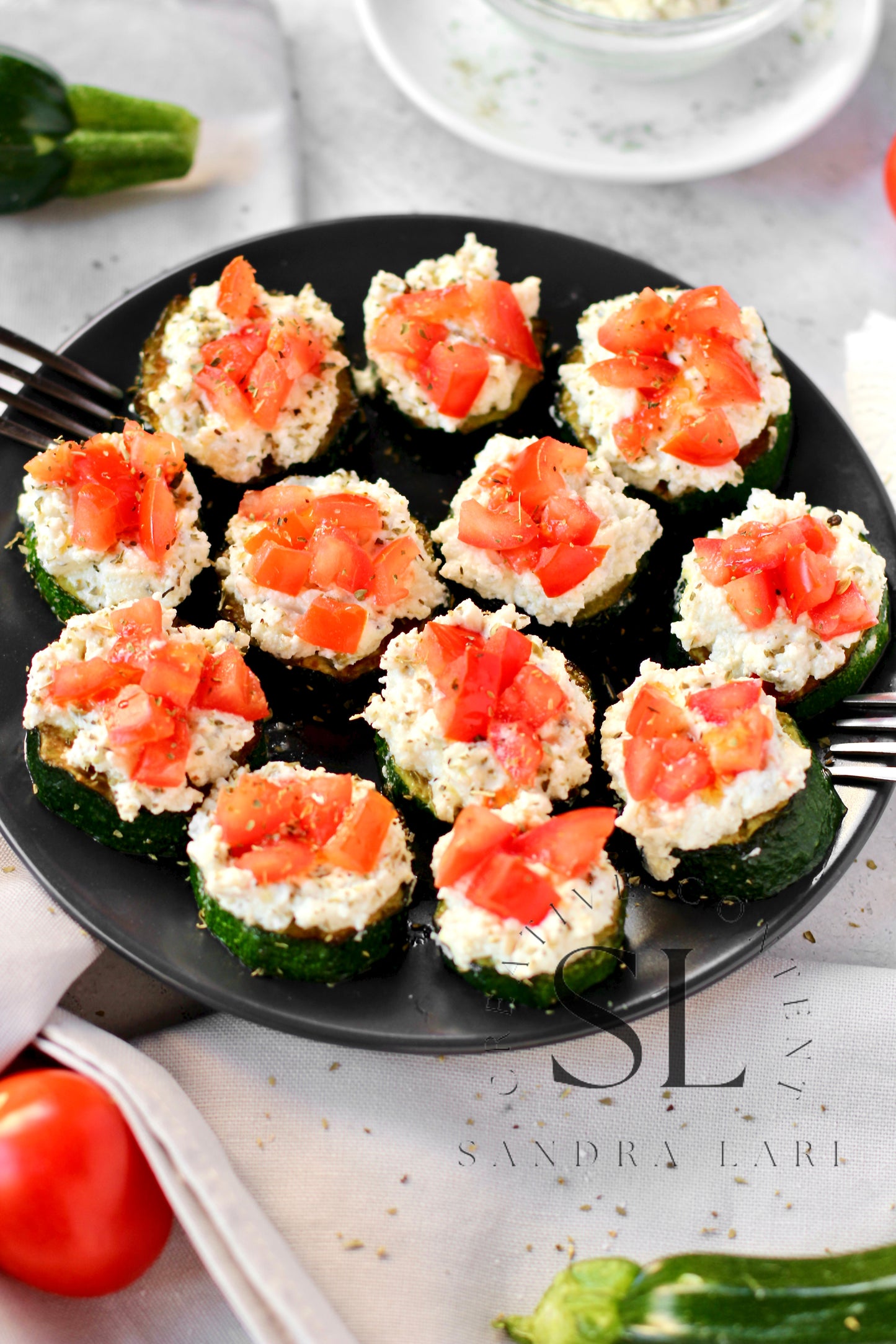 Zucchini Bites with Ricotta Cheese & Tomatoes - Set 3 of 3