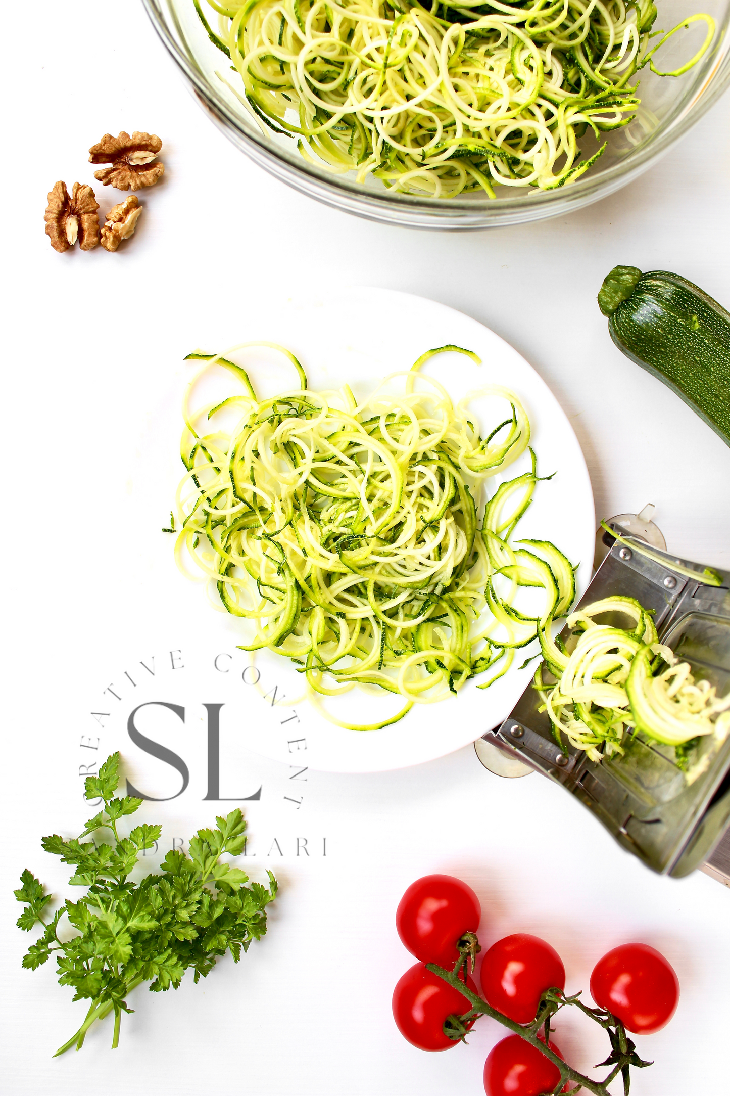 Raw Zucchini Spaghetti Salad - Set 3 of 3