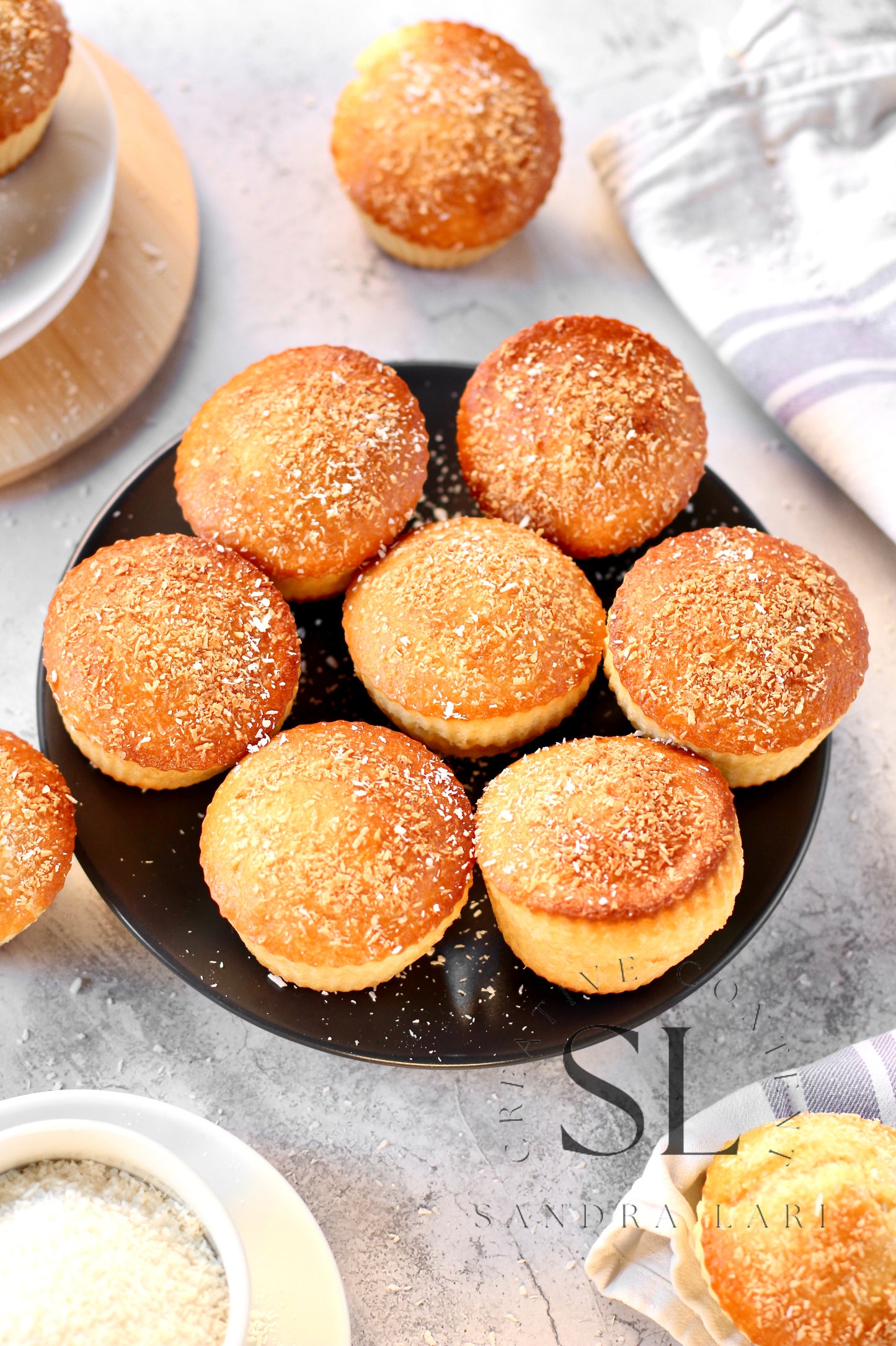 Eggless Coconut Muffins (No Yeast) - Set 2 of 4