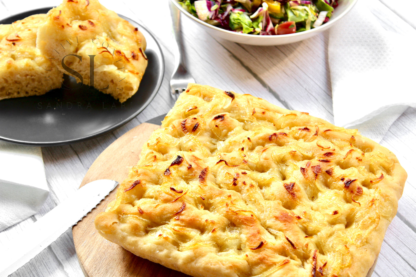 Easy Sourdough Focaccia with Caramelized Onions Set 3 of 3