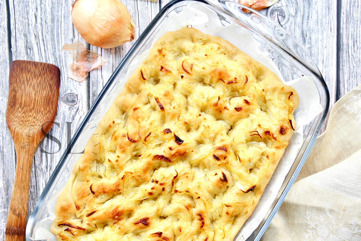 Easy Sourdough Focaccia with Caramelized Onions Set 1 of 3