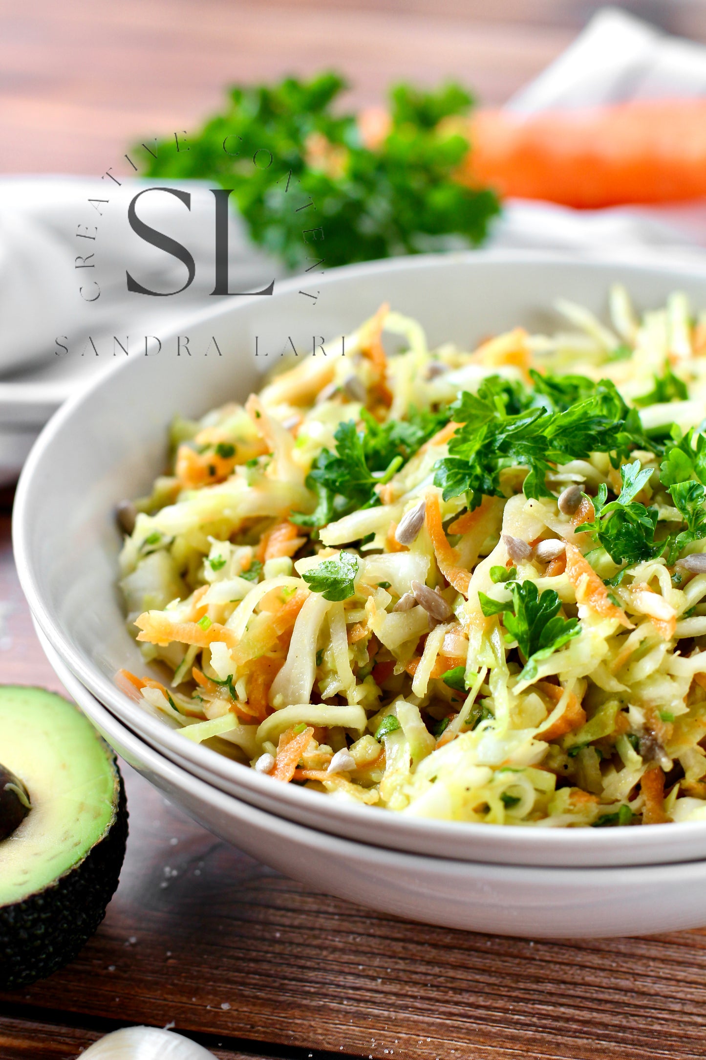 Creamy Avocado & Garlic Coleslaw - Set 4 of 4