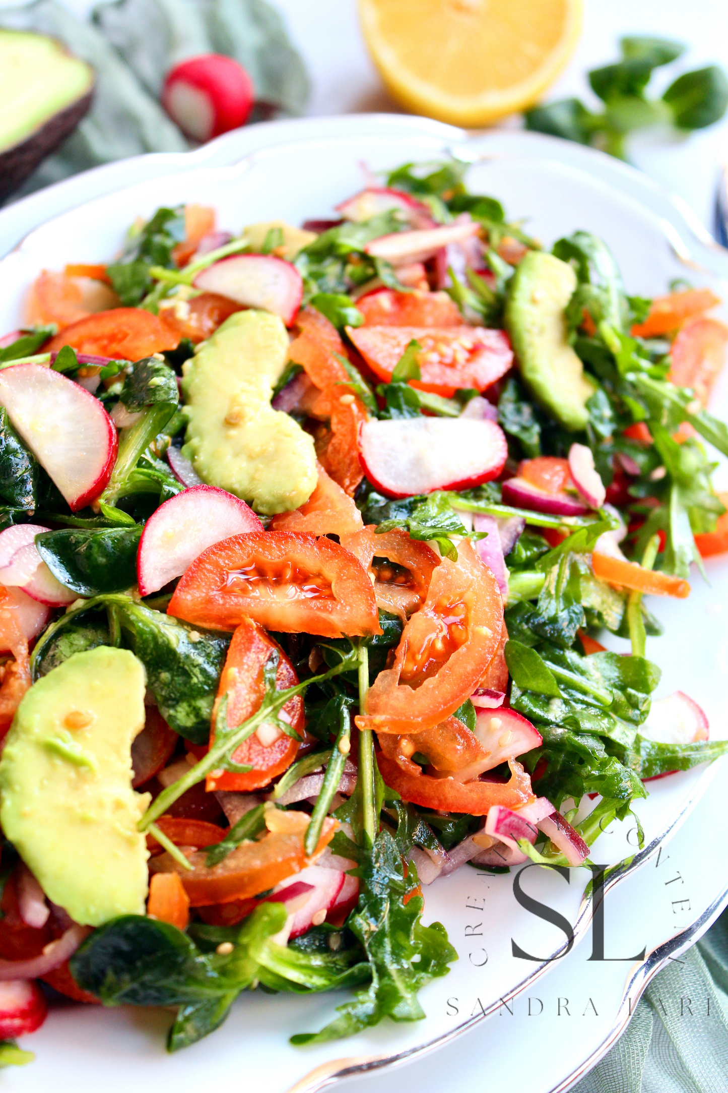 Spring Arugula & Avocado Salad - Set 3 of 3