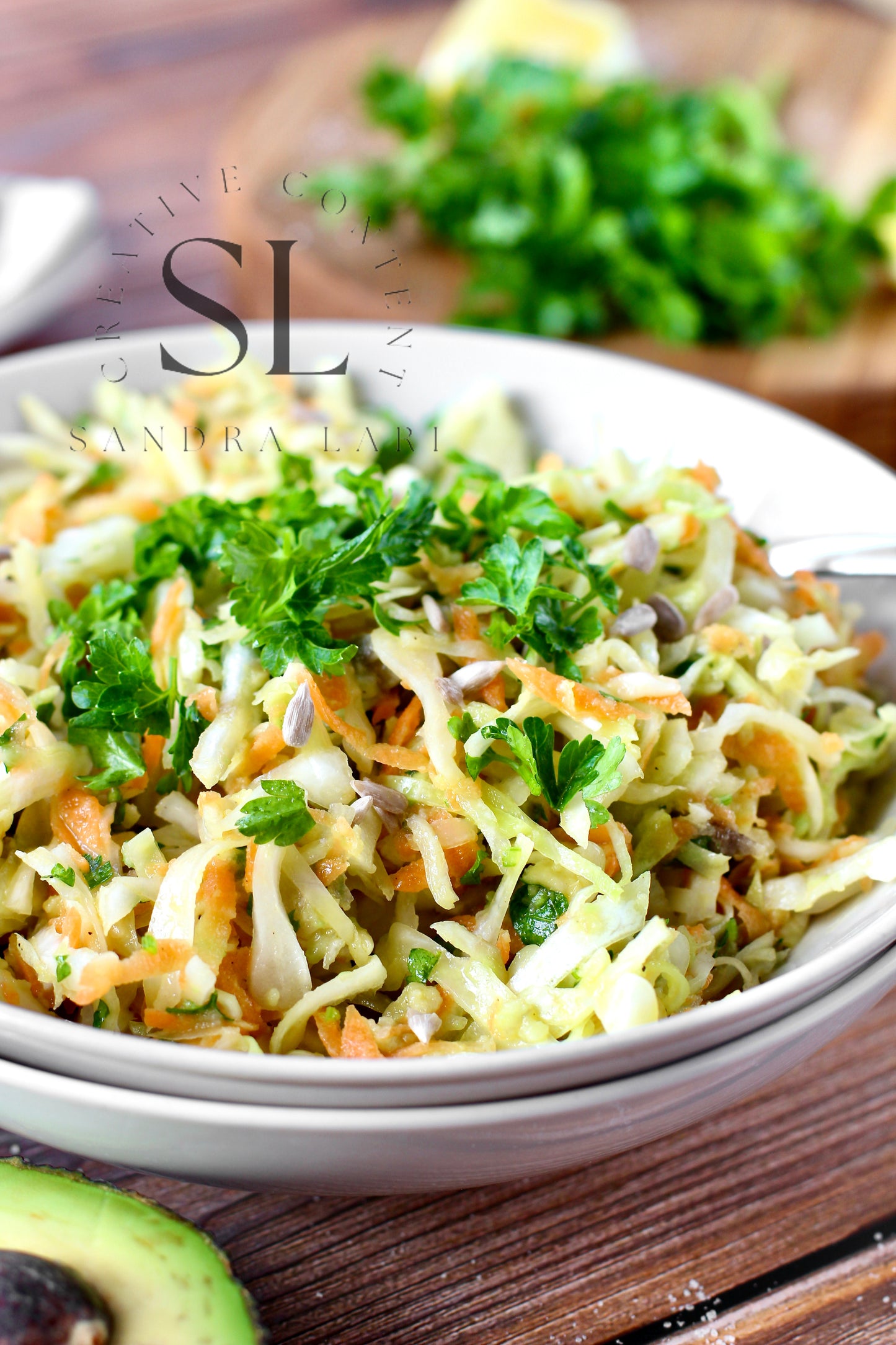 Creamy Avocado & Garlic Coleslaw - Set 4 of 4