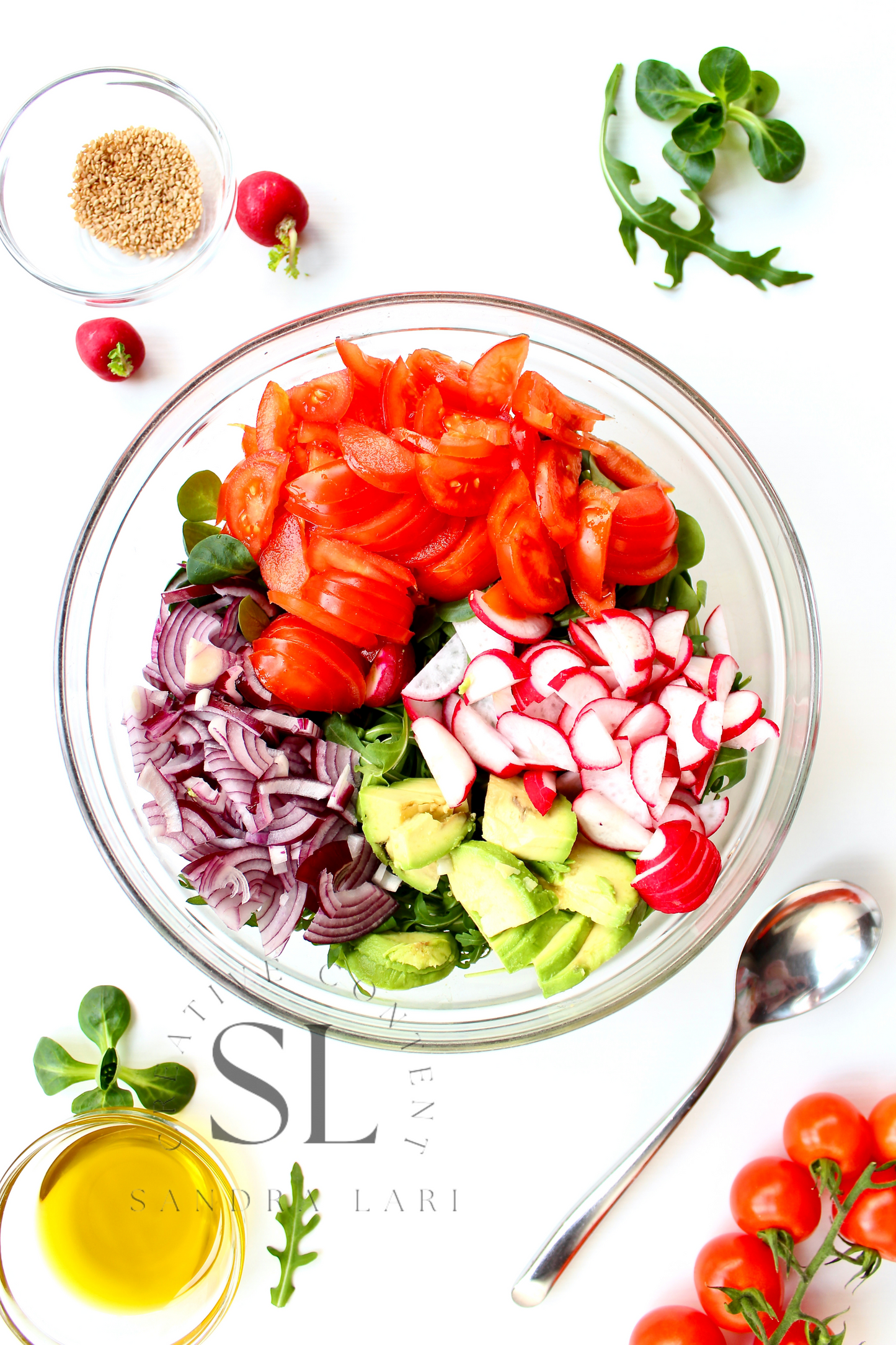 Spring Arugula & Avocado Salad - Set 3 of 3