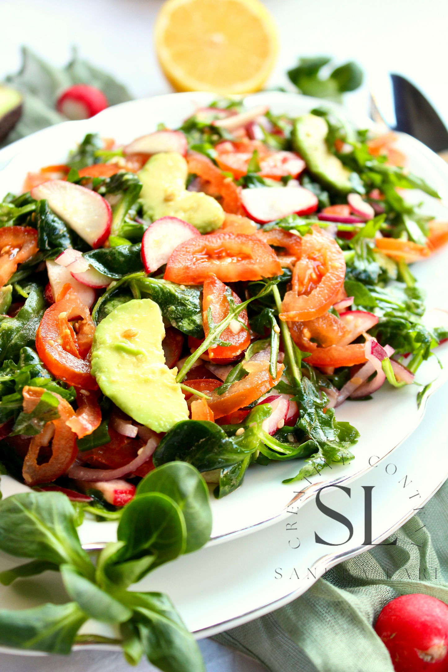 Spring Arugula & Avocado Salad - Set 3 of 3
