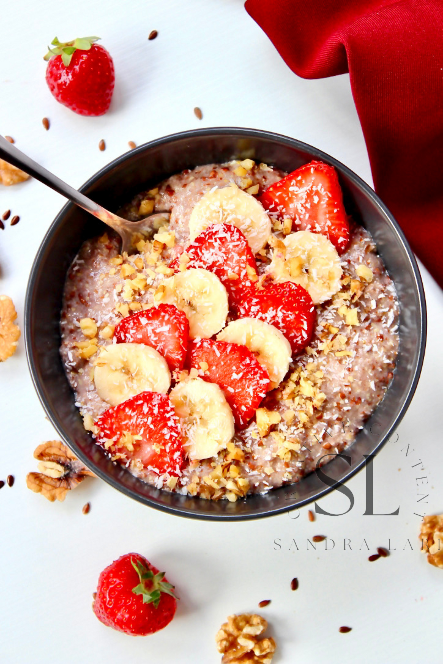Overnight Healthy Raw Flaxseed Porridge - Set 3 of 4