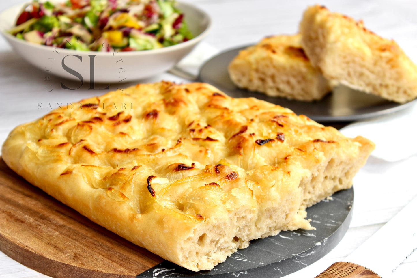 Easy Sourdough Focaccia with Caramelized Onions Set 3 of 3