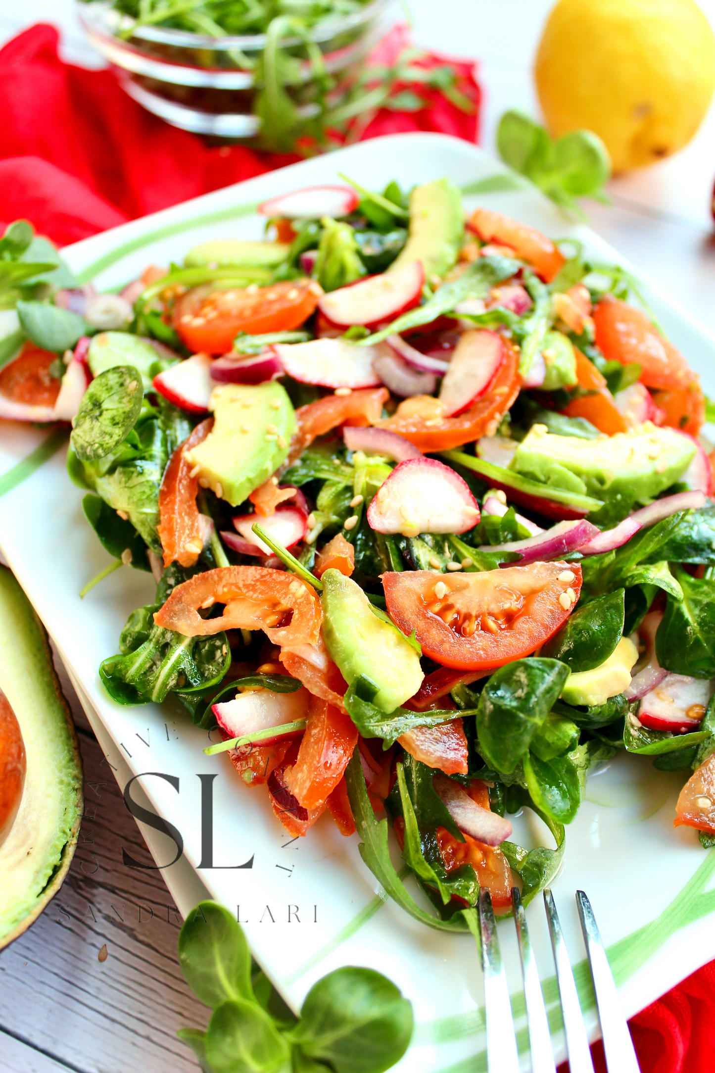 Spring Arugula & Avocado Salad - Set 2 of 3