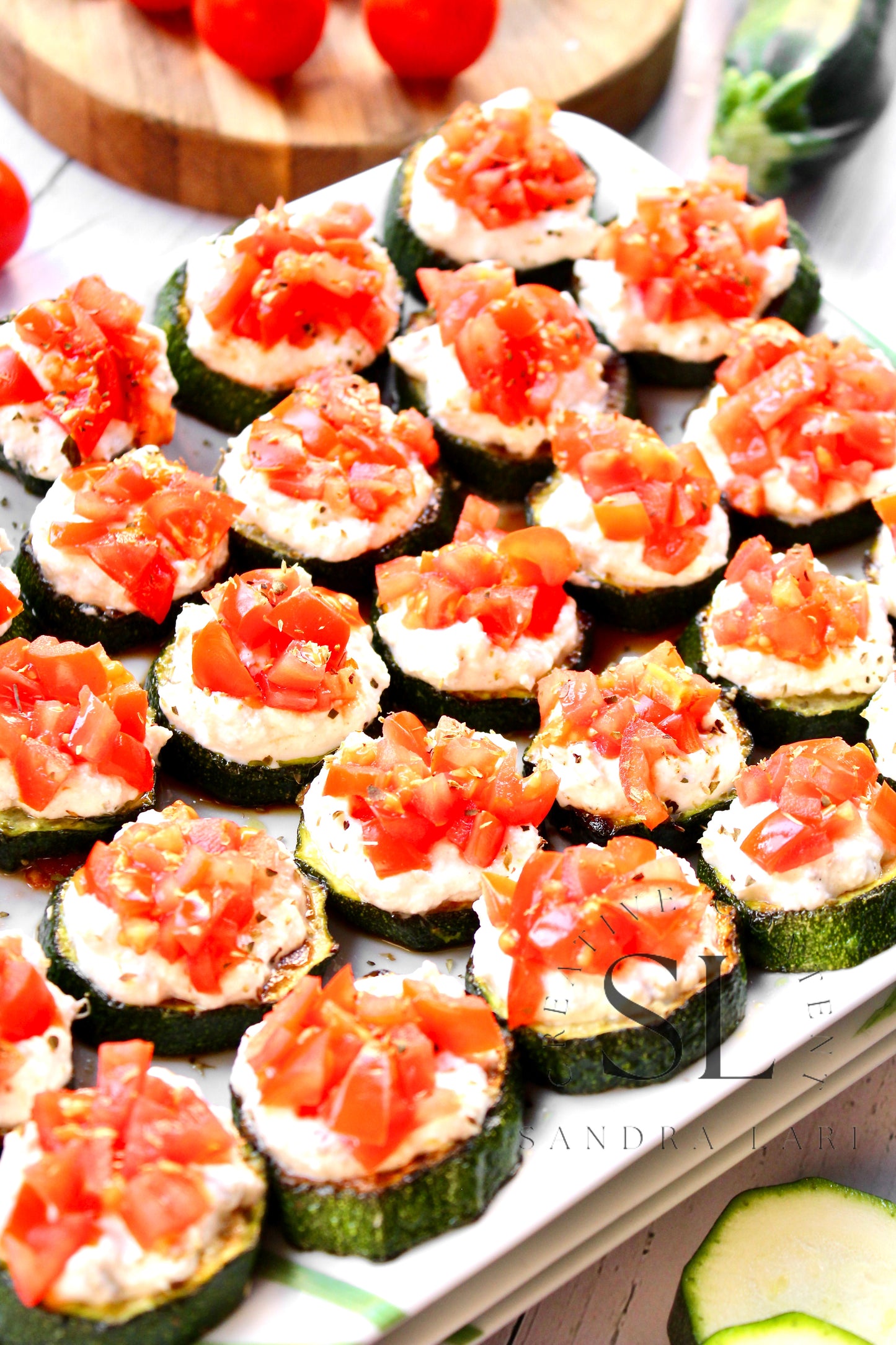 Zucchini Bites with Ricotta Cheese & Tomatoes - Exclusive
