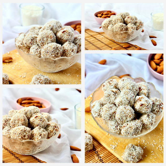 Healthy Raw Coconut Almond Bites - Set 3 of 3