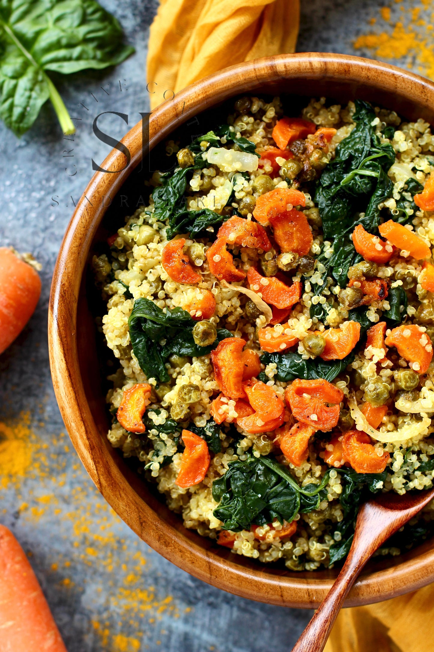 Vegan Roasted Veggies Quinoa Salad with Spinach - Set 1 of 3