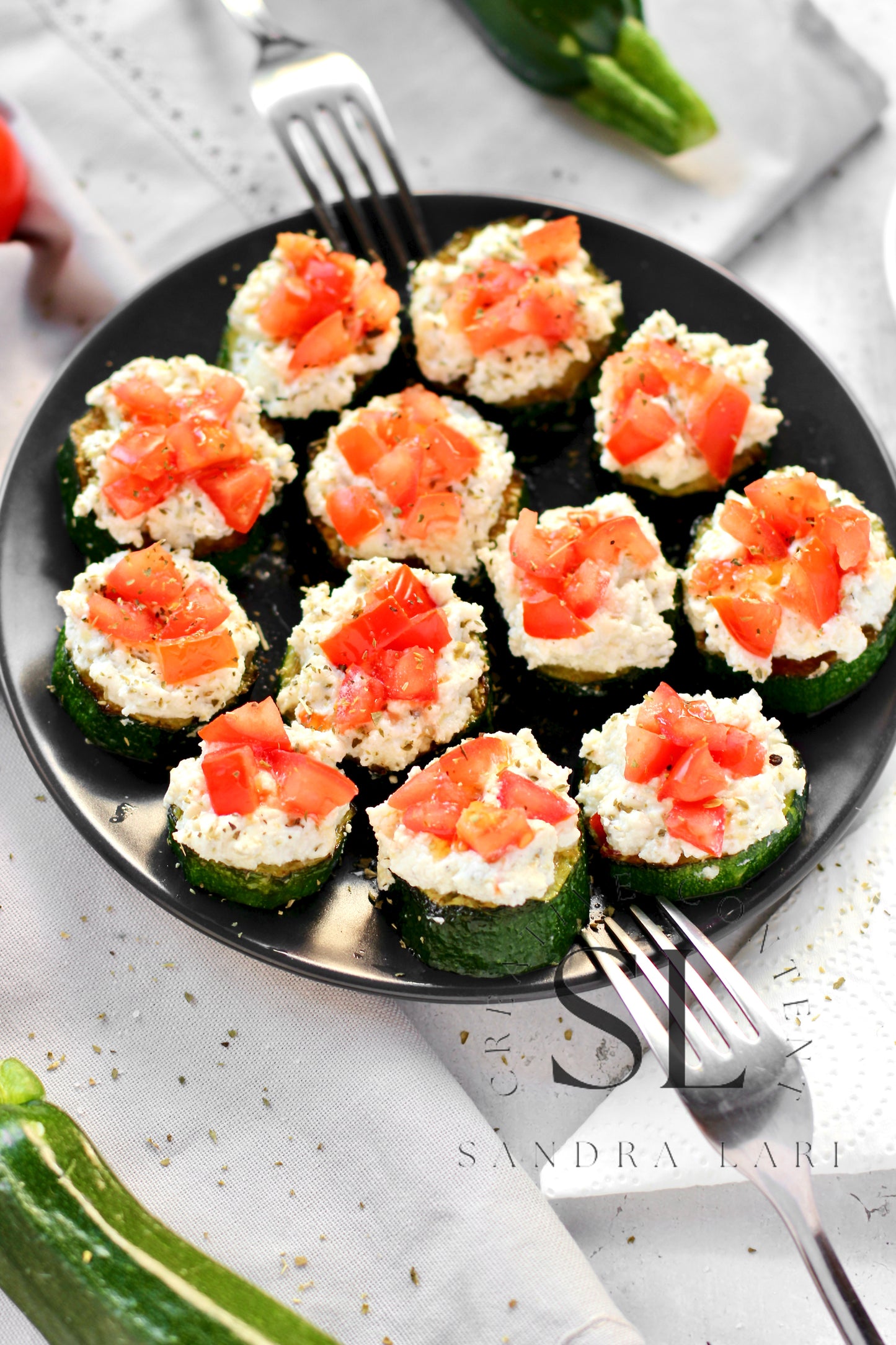Zucchini Bites with Ricotta Cheese & Tomatoes - Set 3 of 3