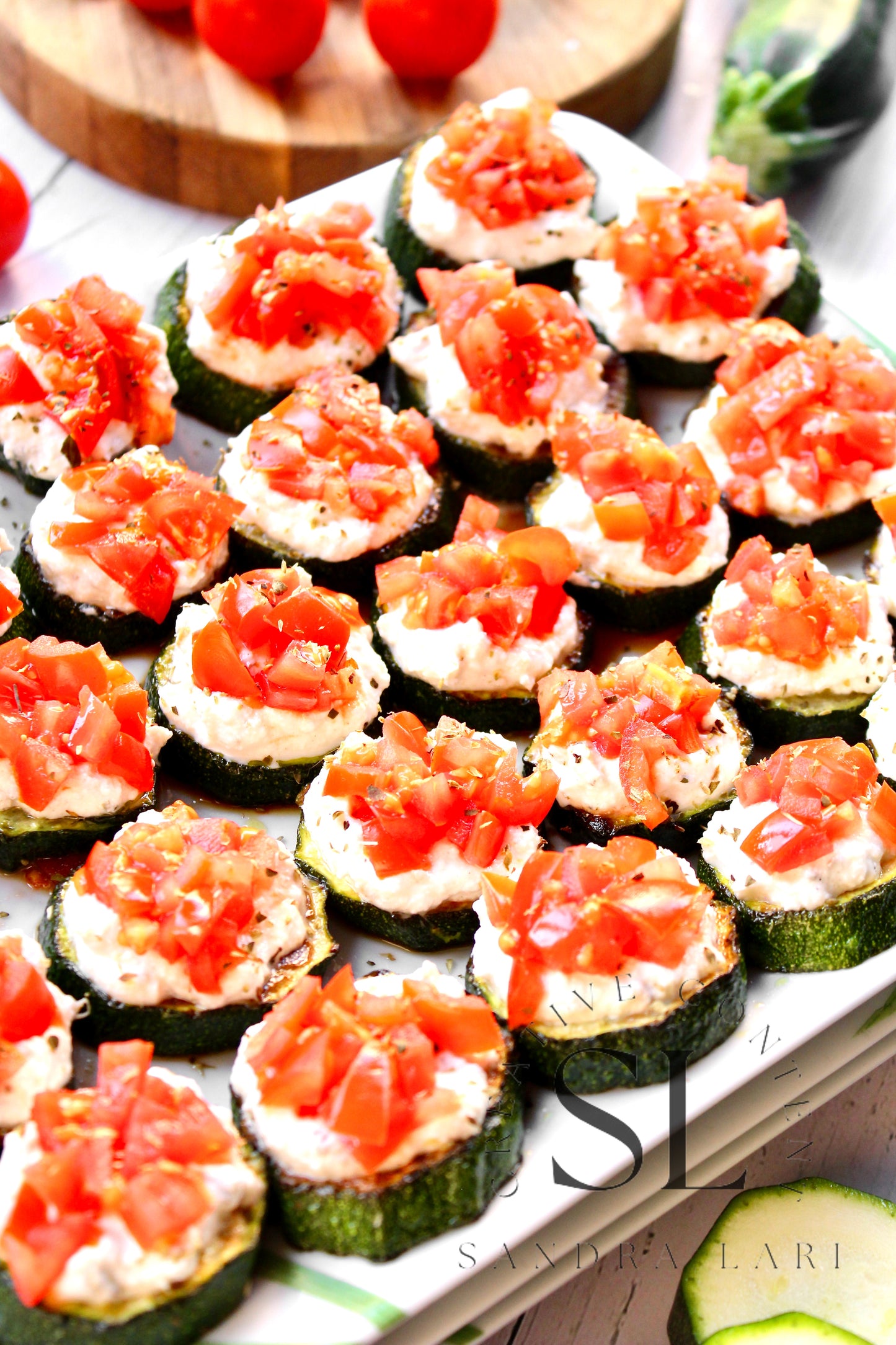 Zucchini Bites with Ricotta Cheese & Tomatoes - Set 1 of 3