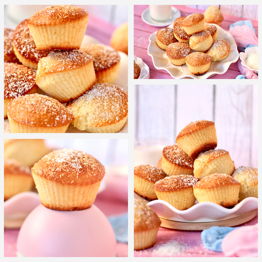 Eggless Coconut Muffins (No Yeast) - Set 3 of 4