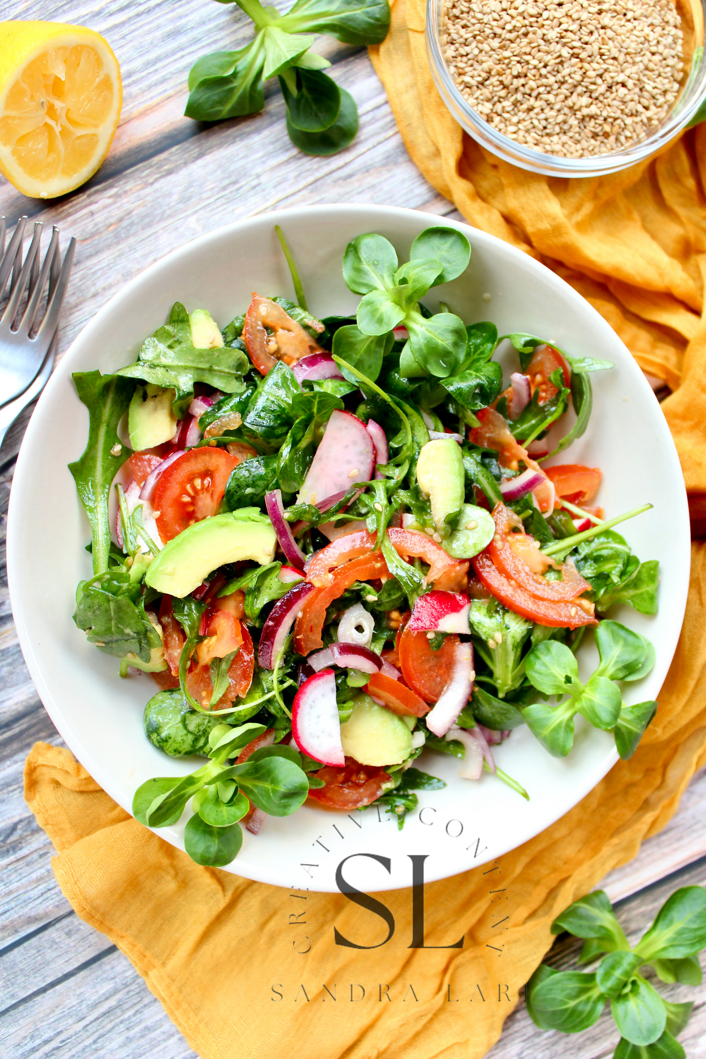 Spring Arugula & Avocado Salad - Set 1 of 3