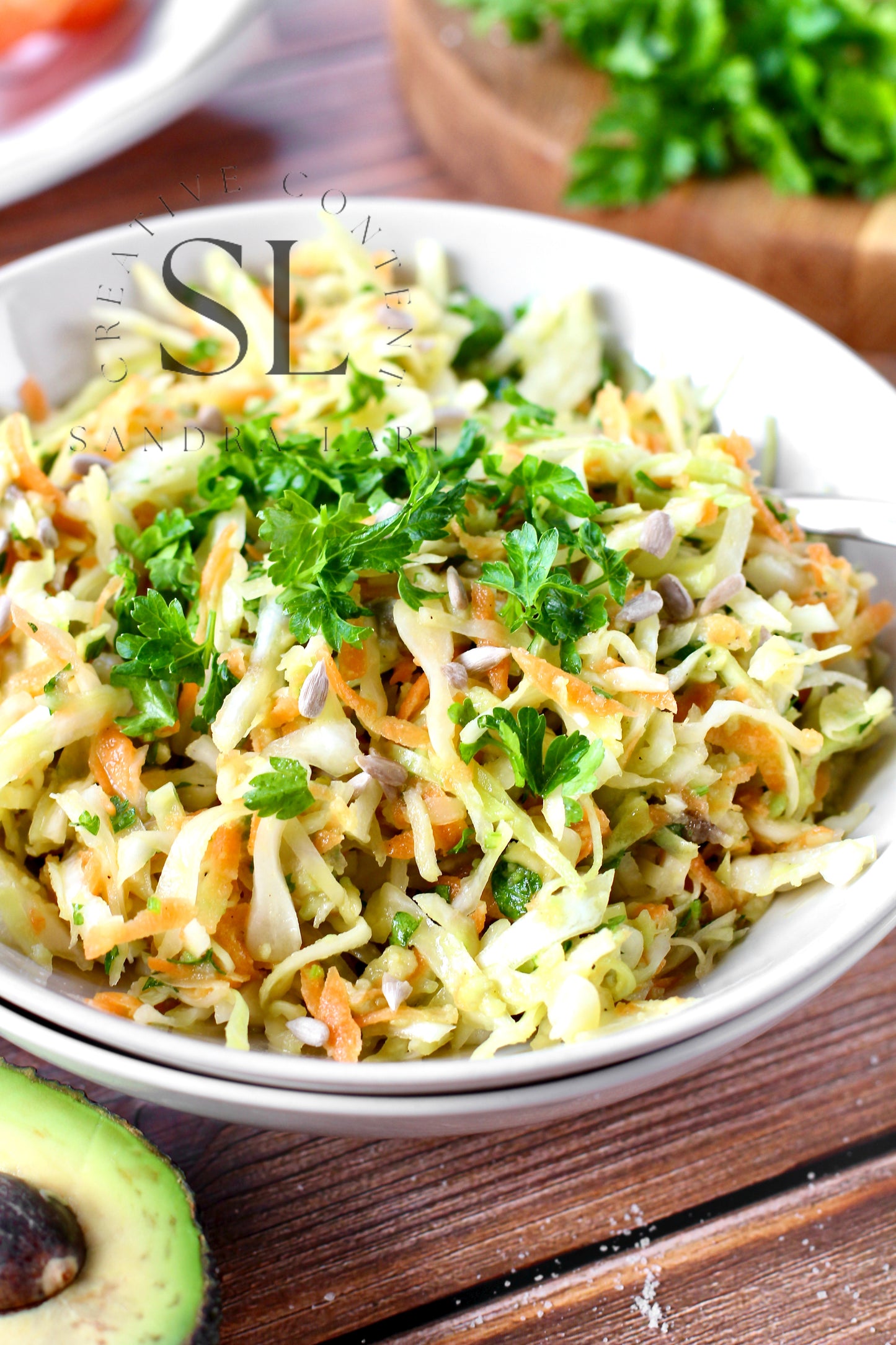Creamy Avocado & Garlic Coleslaw - Set 4 of 4