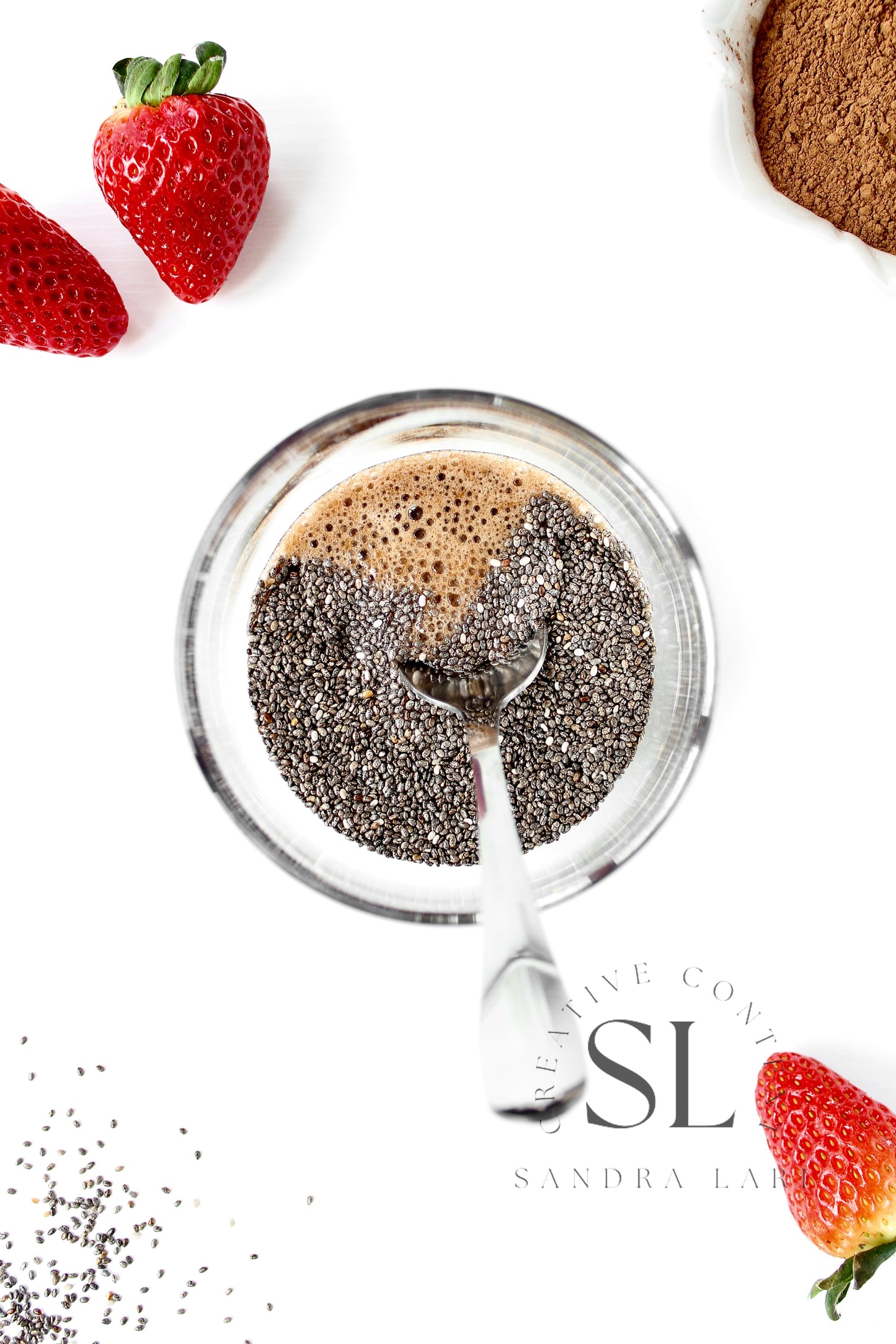 Raw Strawberry & Carob Chia Pudding - Set 3 of 3