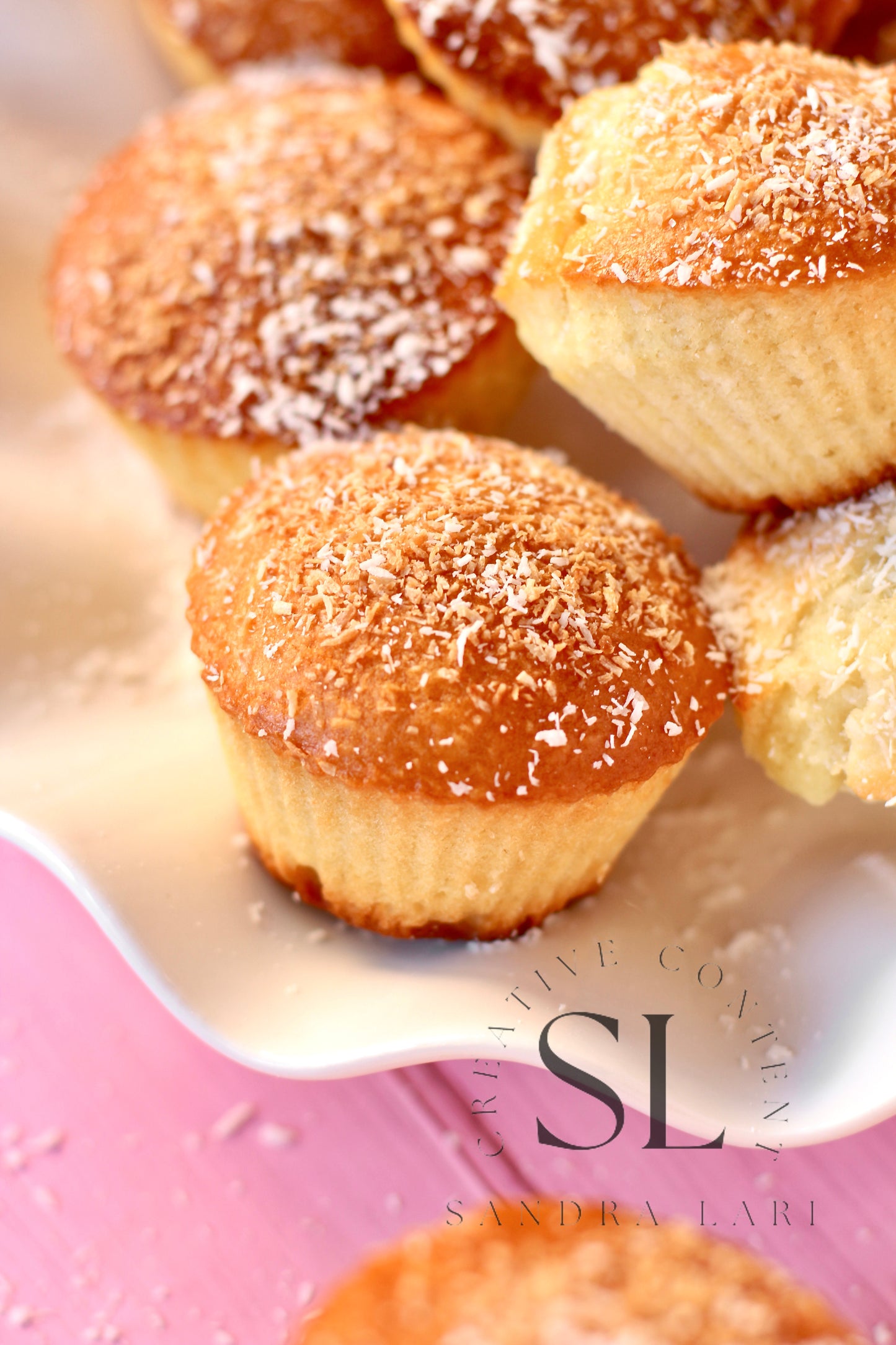 Eggless Coconut Muffins (No Yeast) - Set 3 of 4