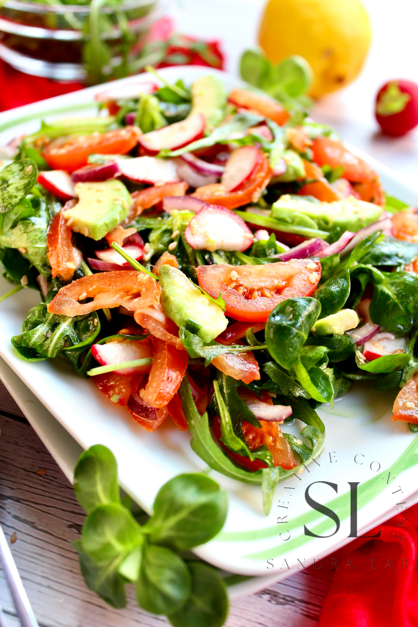 Spring Arugula & Avocado Salad - Set 2 of 3