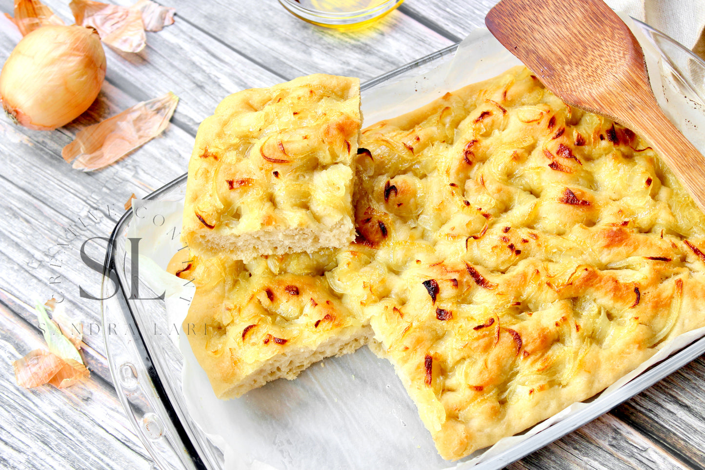 Easy Sourdough Focaccia with Caramelized Onions Set 1 of 3