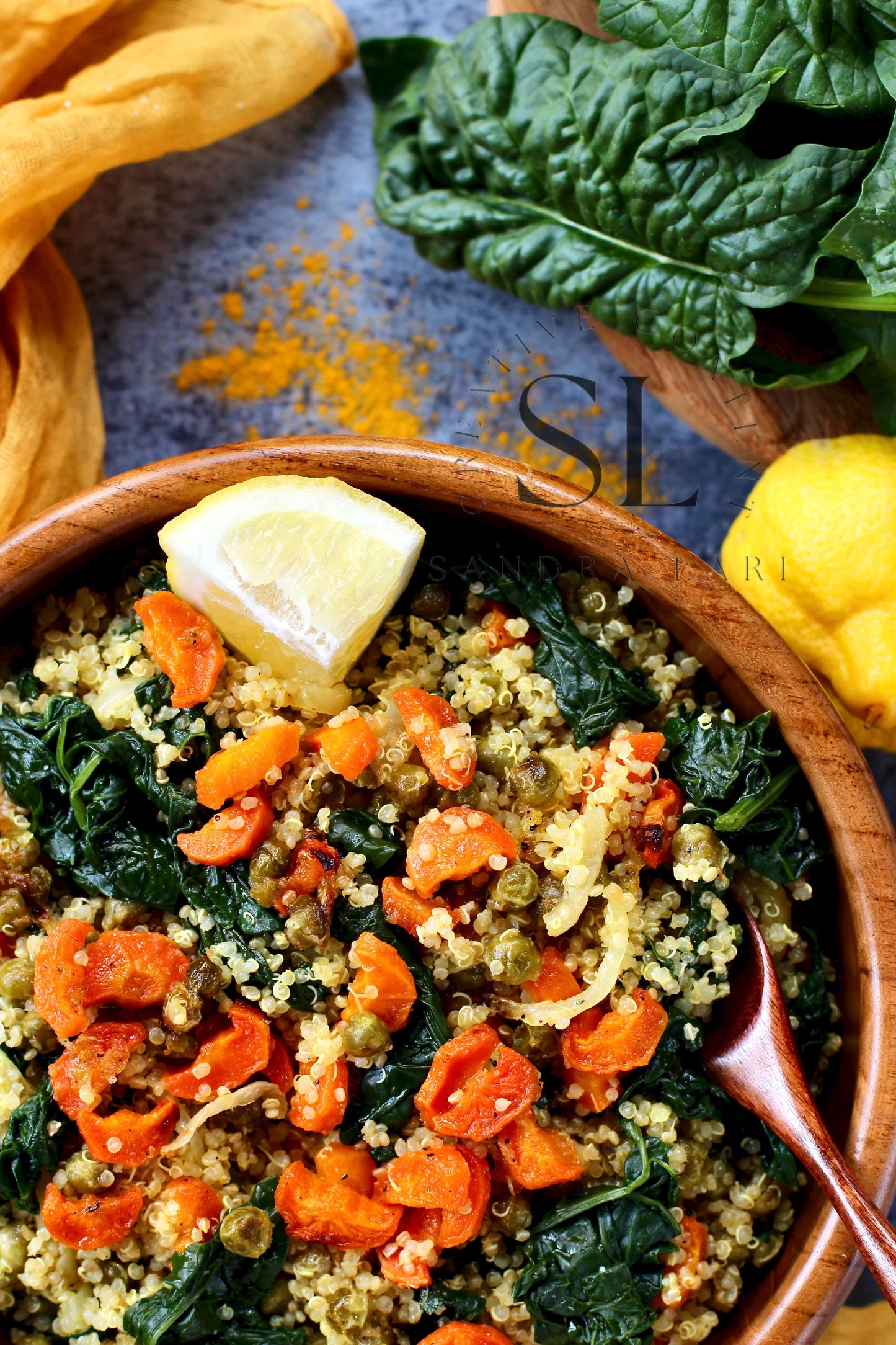 Vegan Roasted Veggies Quinoa Salad with Spinach - Set 1 of 3