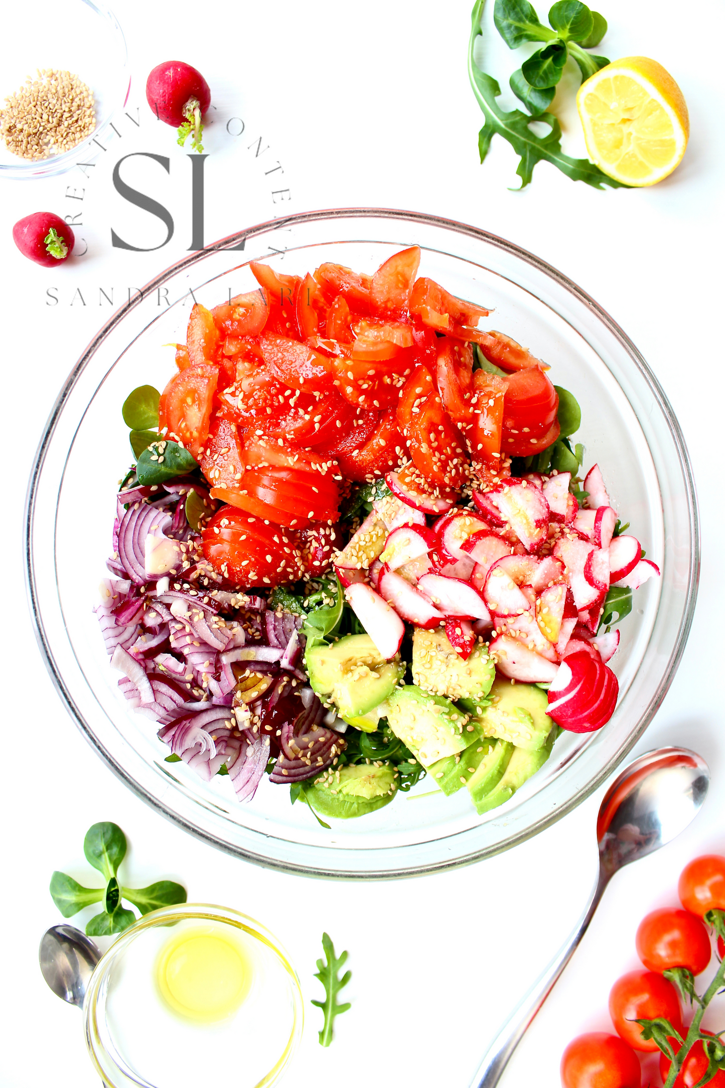 Spring Arugula & Avocado Salad - Set 1 of 3