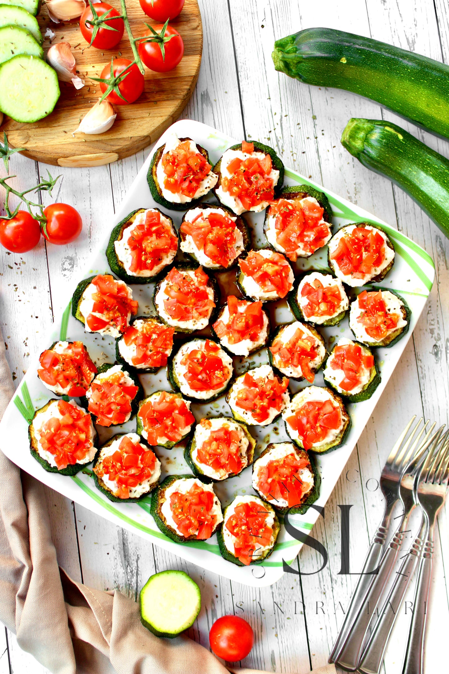 Zucchini Bites with Ricotta Cheese & Tomatoes - Set 1 of 3