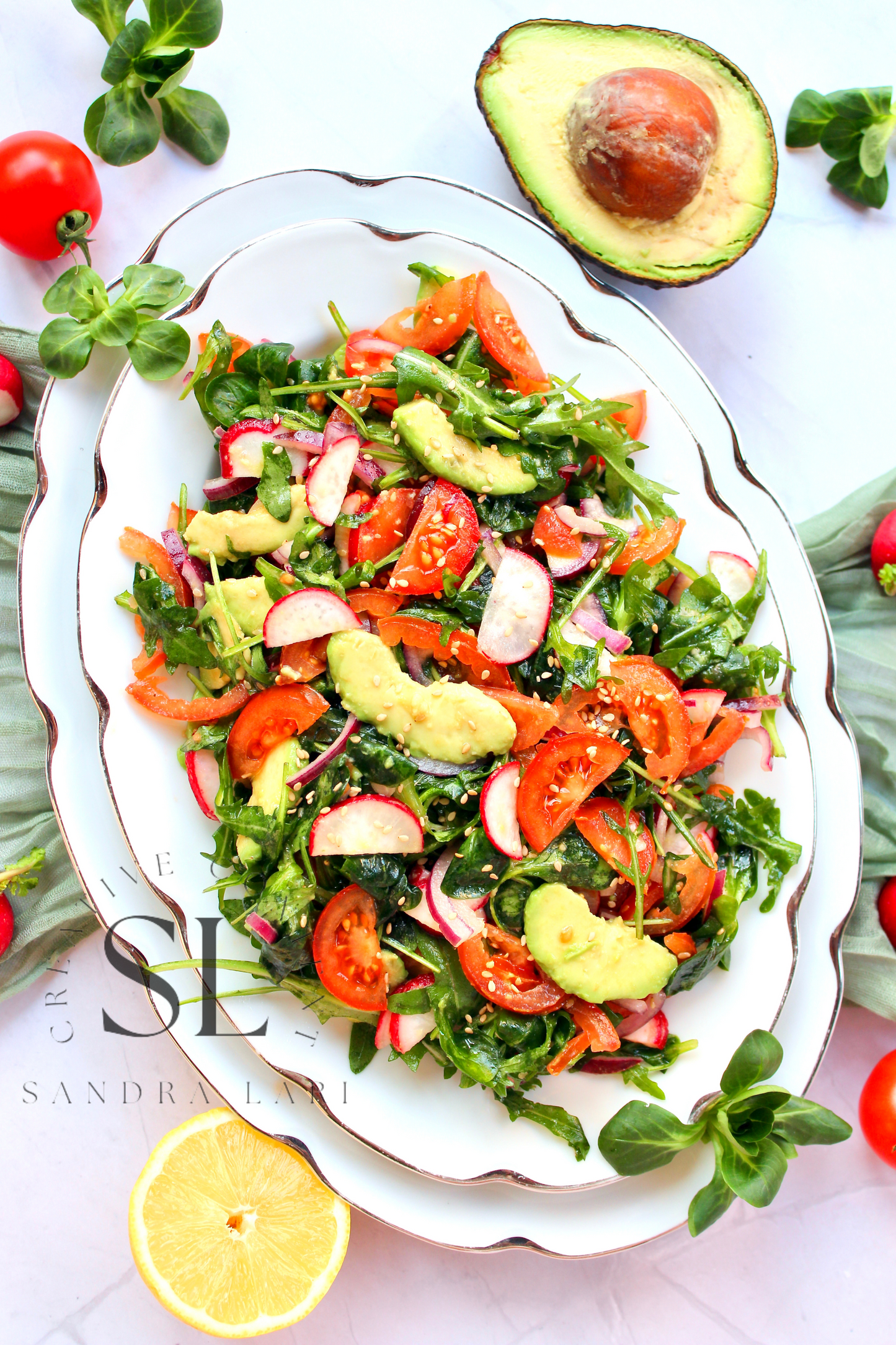 Spring Arugula & Avocado Salad - Set 3 of 3