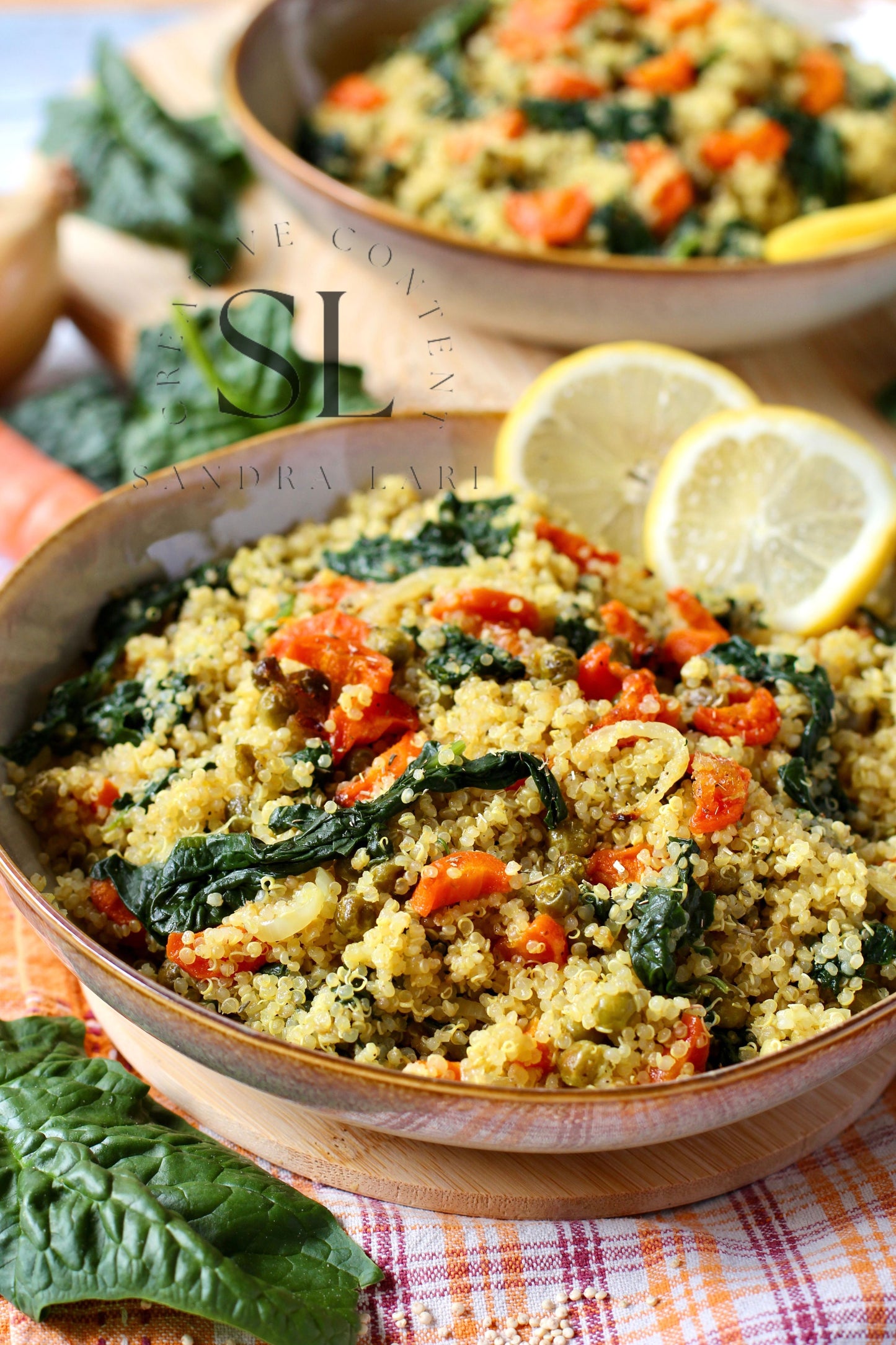 Vegan Roasted Veggies Quinoa Salad with Spinach - Set 2 of 3