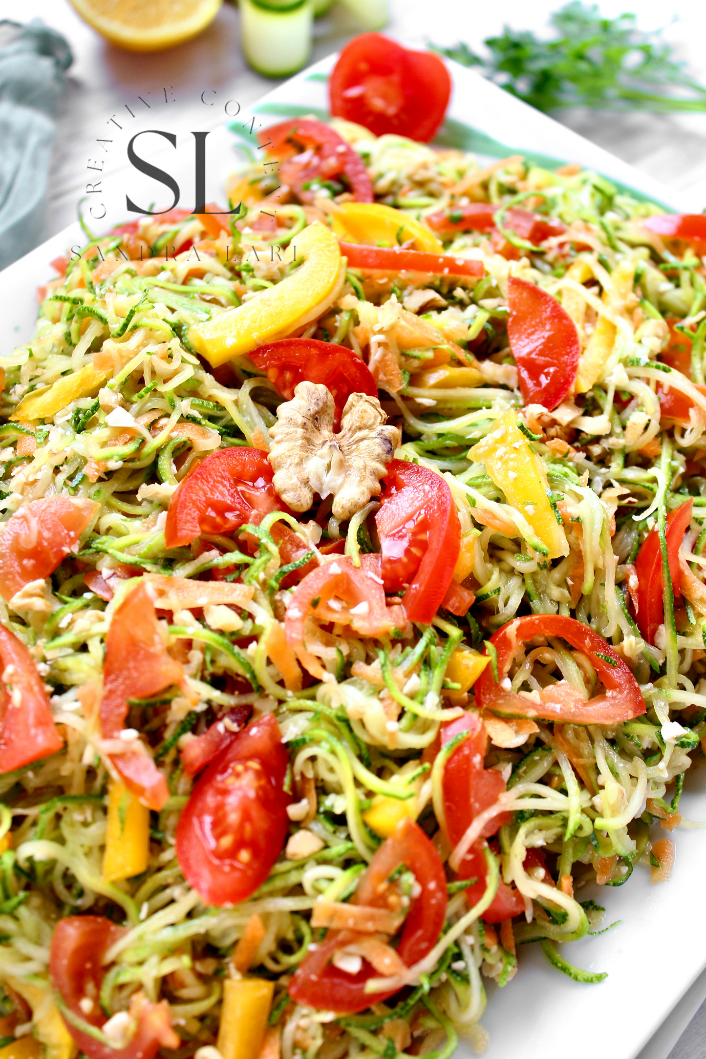 Raw Zucchini Spaghetti Salad - Set 2 of 3