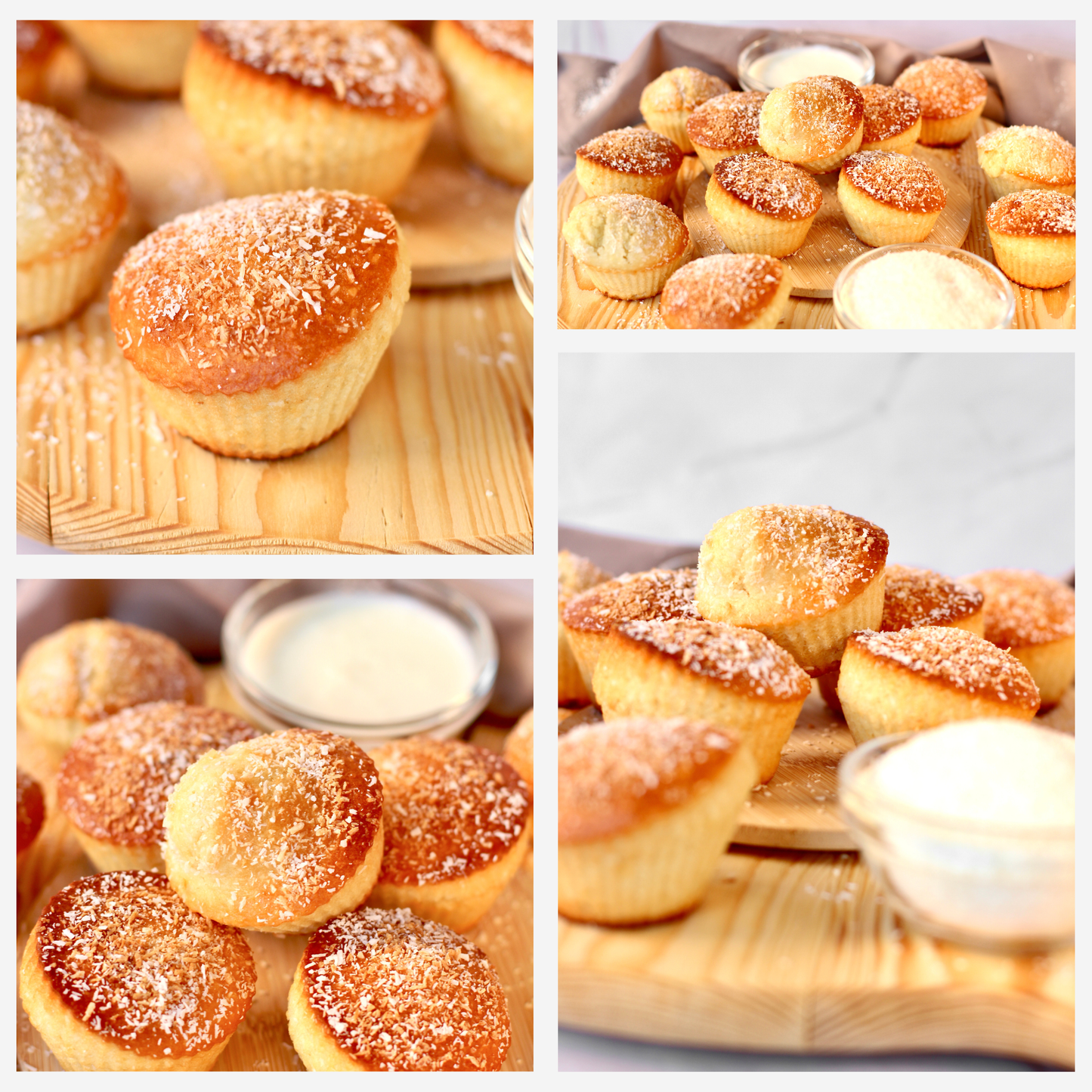 Eggless Coconut Muffins (No Yeast) - Set 4 of 4