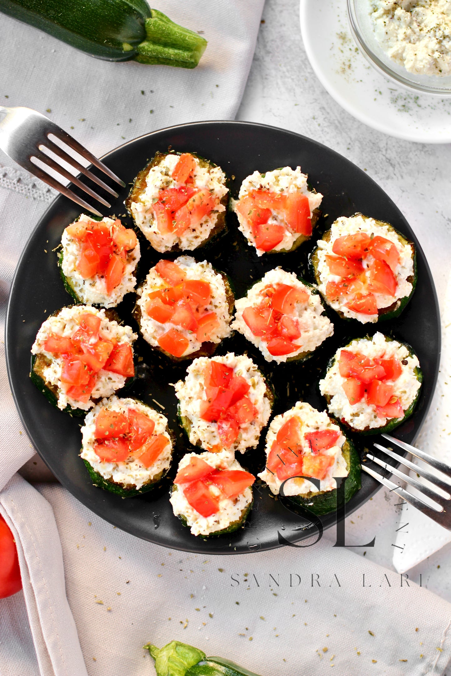 Zucchini Bites with Ricotta Cheese & Tomatoes - Set 3 of 3