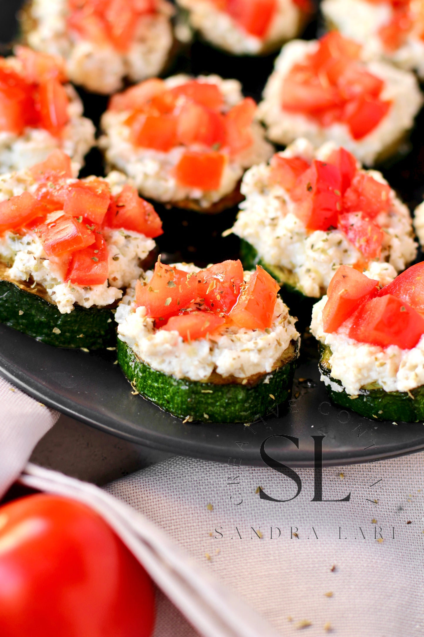 Zucchini Bites with Ricotta Cheese & Tomatoes - Set 3 of 3