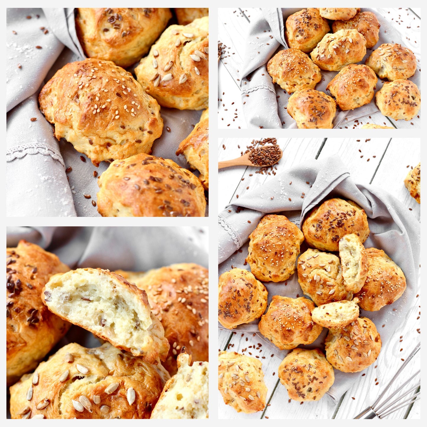 Rustic No Yeast Bread Mini Rolls - Set 1 of 4