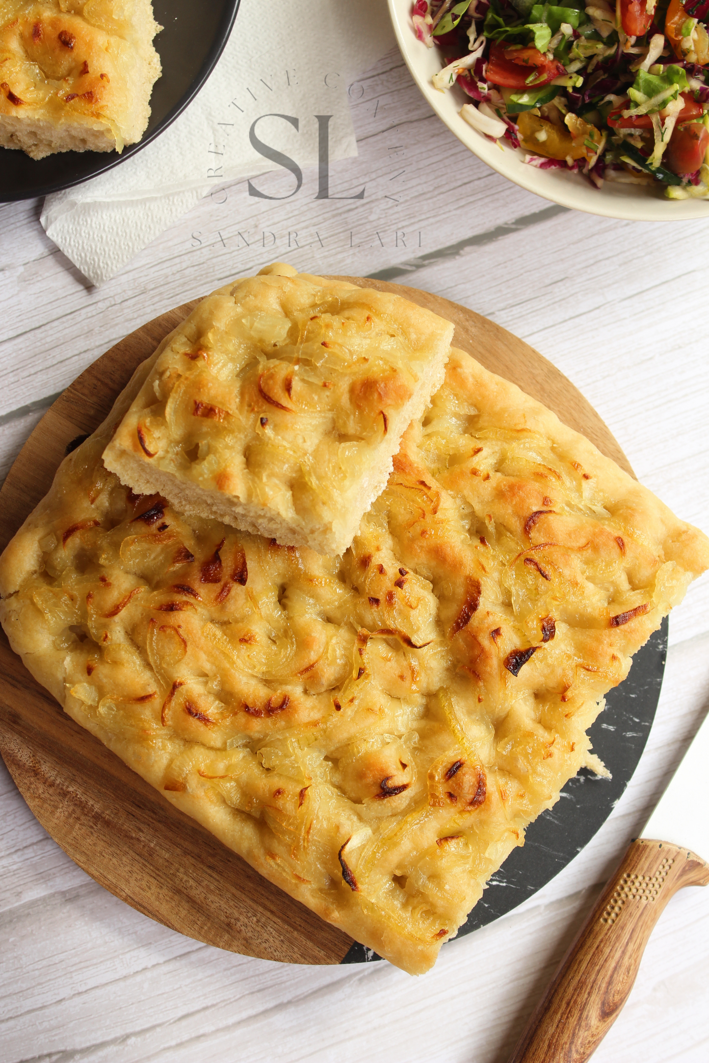 Easy Sourdough Focaccia with Caramelized Onions Set 3 of 3