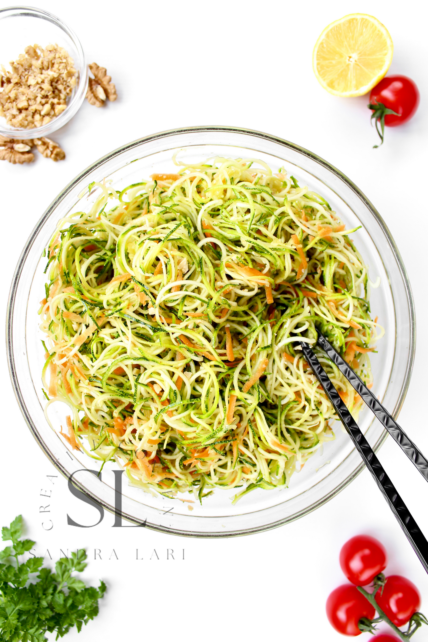 Raw Zucchini Spaghetti Salad - Set 3 of 3