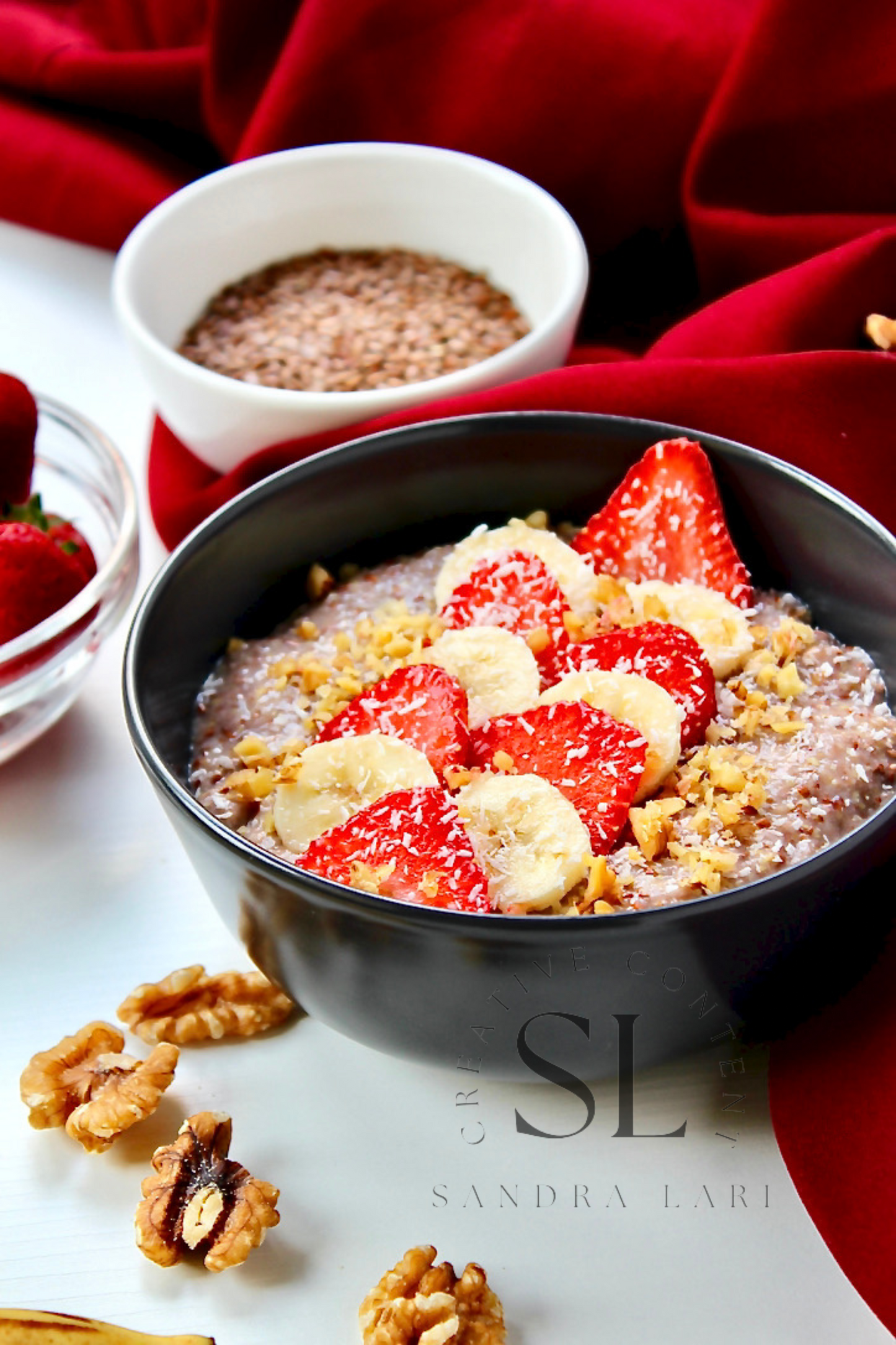 Overnight Healthy Raw Flaxseed Porridge - Set 3 of 4